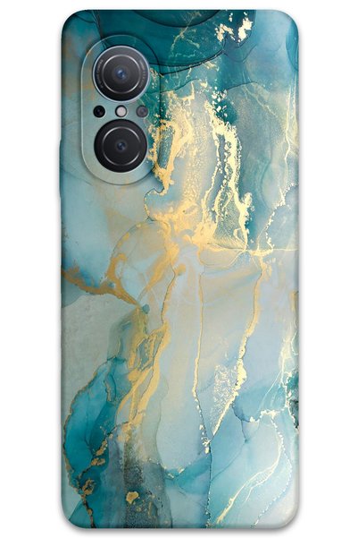 Gramaphone حافظة هاتف بنمط رخامي متوافقة مع هاتف Huawei Nova 9 SE + واقي شاشة...