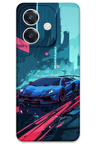 Gramaphone Oppo A3 Uyumlu Araba Desenli Telefon Kılıfı + Ekran Koruyucu - 5763