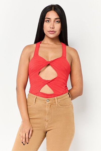 Stella McCartney Women Ribbed Bodysuit, Red