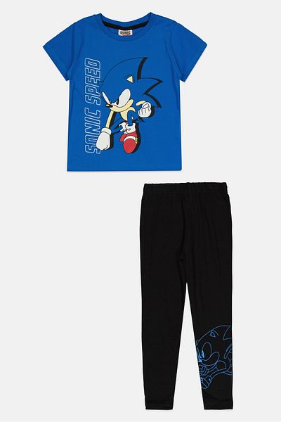 Sonic Toddlers Boy 2 Pieces The Hedgehog Pajama Set, Multicolor