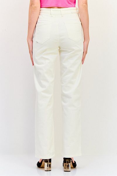 Salsa Women Regular Fit Plain Stretchable Jeans, White