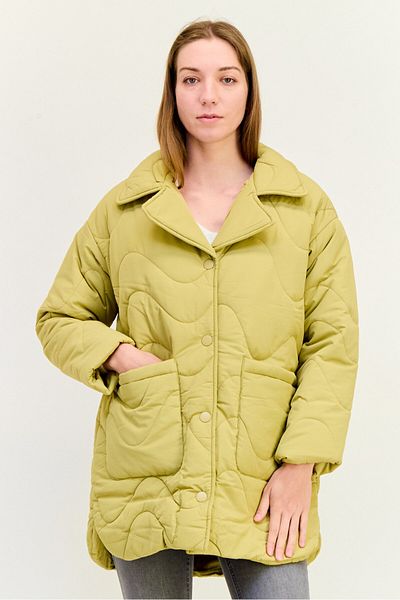 Monki Women Quilted Puffer Jacket, Tan