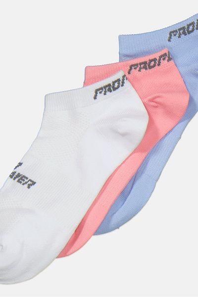 Proline By Pro Player Women 3 Pairs Brand Logo Low Cut Sports Socks, Multicolor