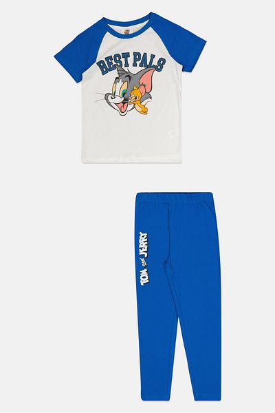 Tom and Jerry Kids Boy 2 Pieces Best Pals Pajama Set, Multicolor