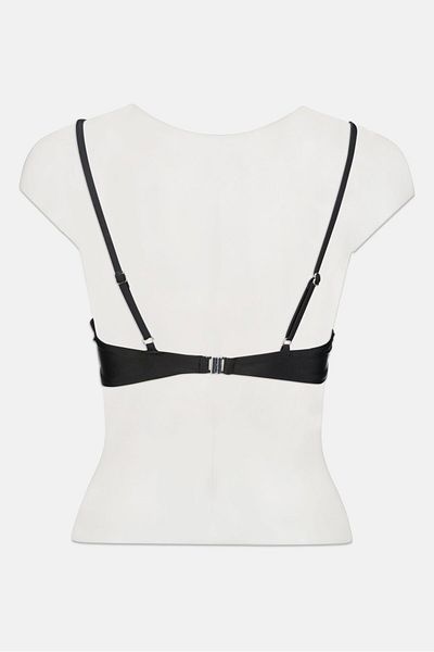 Cropp Women Lightly Padded Plain Bikini Top, Black