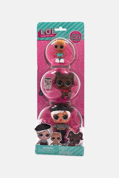 L.O.L. SURPRISE 3 Pcs Beatnik Babe And Lil Sis With Pet Collectible Dolls