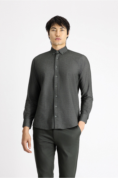 Kiğılı Μακρυμάνικο πουκάμισο με μοτίβο αθλητικό ξυλοκόπο με βαμβακερό γιακά