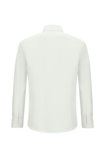 Abdullah Kiğılı Long Sleeve Slim Fit Slim Fit Patterned Cotton Shirt