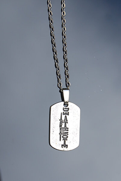 Rua Jewelry Death Note Anime Fan Kolye - Antik Gümüş Kaplama Klasik Zincirli