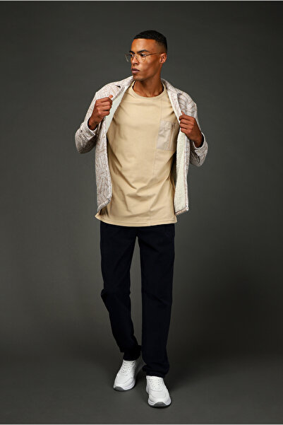 Kiğılı Uzun Kol Oversize Desenli Kürklü Pamuklu Gömlek / Mont