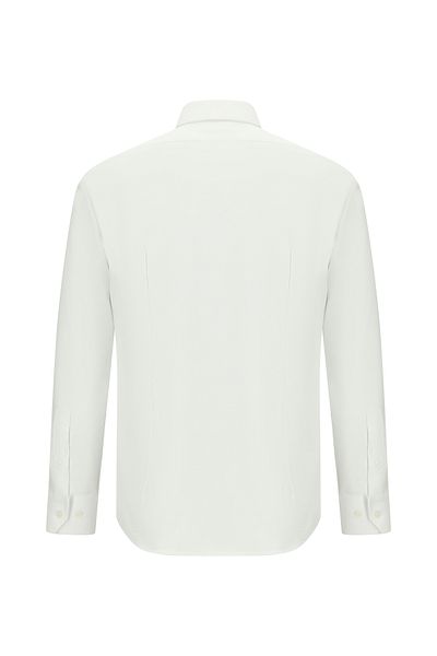 Abdullah Kiğılı Long Sleeve Slim Fit Slim Fit Patterned Cotton Shirt