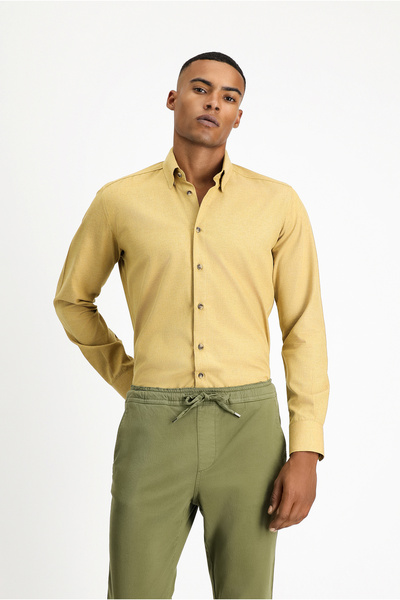 Kiğılı Long Sleeve Slim Fit Slim Fit Lumberjack Sports Cotton Button Collar Shirt