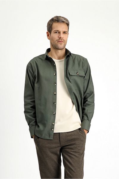 Kiğılı Long Sleeve Oversize Patterned Cotton Shirt