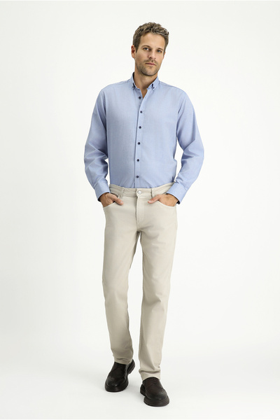 Kiğılı Uzun Kol Regular Fit Spor Pamuk Düğmeli Yaka Oxford Gömlek