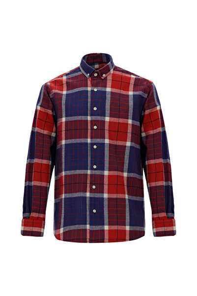 Abdullah Kiğılı Довгий рукав, прямий крій, картата бавовняна сорочка