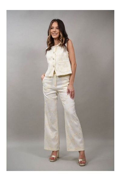 Caspiche CAPRI M Ivory FORMAL STYLE TROUSERS
