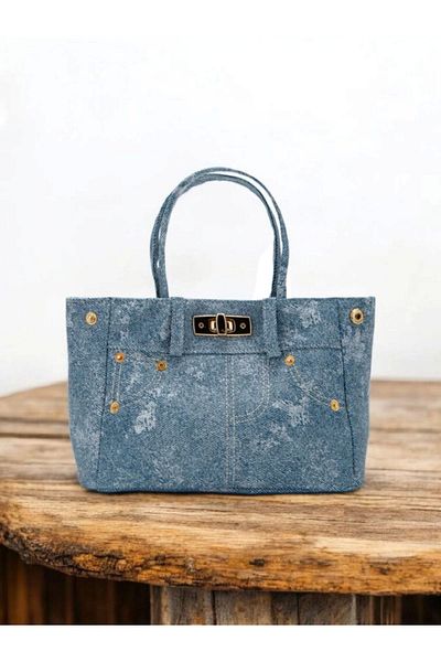 Glemix Nepal Denim Fabric Jean Model Design Women's Hand and Shoulder Bag