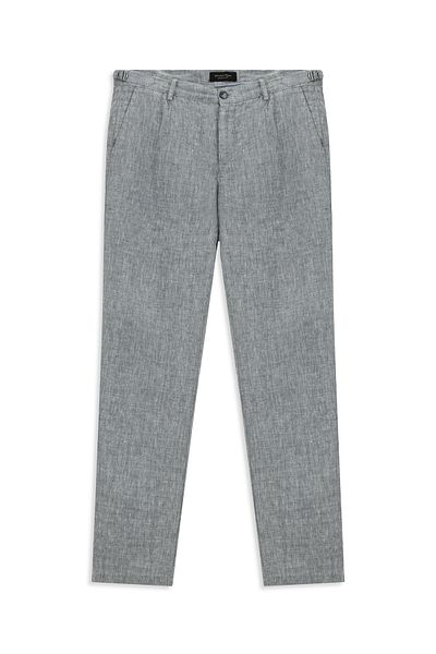 Abdullah Kiğılı Slim Fit Slim Fit Linen Buckle Classic Fabric Trousers
