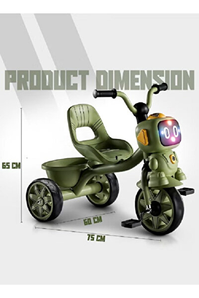 rexa Baby Tricycle Smart Plug n Play with Music Light High backrest & Rear Storage Baskets for Kids