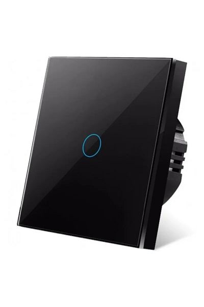 iUni Touch Switch For Stairwell, Cross Head 1f, Tempered Glass, Led, Black