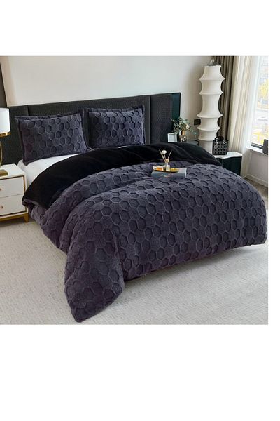 OEM Cocolino Thick Furry Duvet Cover 3 Pieces, 2 Pillowcases, Duvet Cover 200 x 230cm, with 3D Print