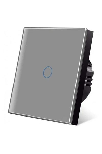 iUni Touch Switch 1f, Tempered Glass, Led, Silver