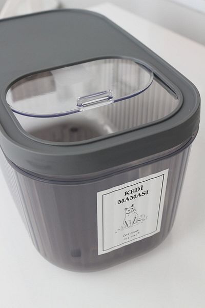 Dem Home Cat Food Storage Container 7.5 Lt. Transparent Color Plastic Organizer