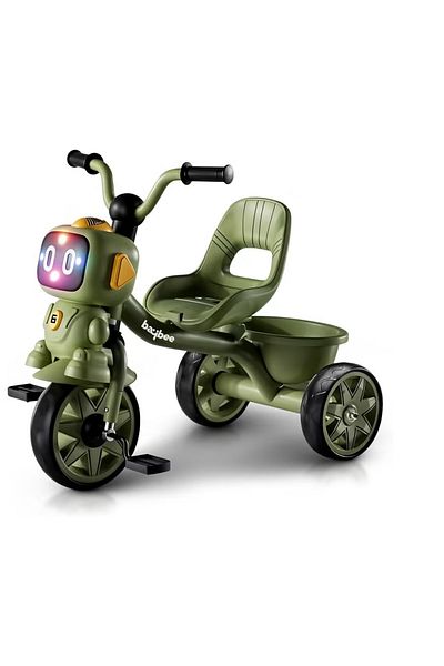 rexa Baby Tricycle Smart Plug n Play with Music Light High backrest & Rear Storage Baskets for Kids