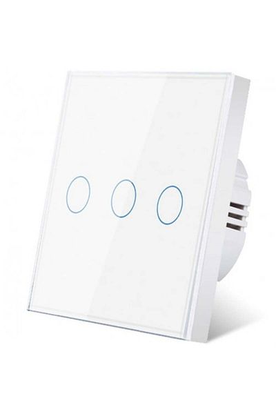 iUni Comutator tactil iUni 3F, sticlă securizată, LED