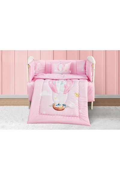 Red Rose 5-piece summer baby crib bumper cover set to give your child comfort from microfiber. Quilt size: 132x104cm.