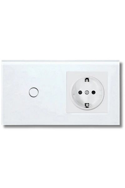 iUni Întrerupător tactil și priză, ramă din sticlă securizată, 1 an, LED