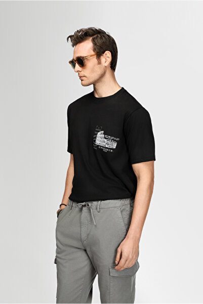 Kiğılı Βαμβακερό μπλουζάκι με κανονική εφαρμογή με λαιμόκοψη