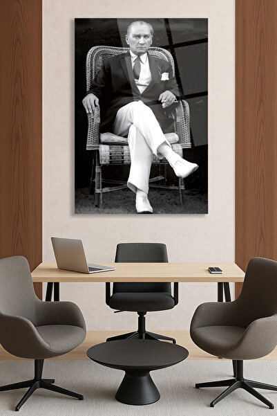 duvarsanatı Γυάλινος πίνακας με πορτρέτο του Μουστάφα Κεμάλ Ατατούρκ, Μεγάλος...