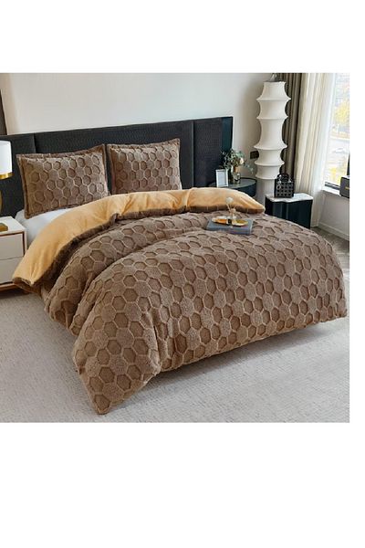 OEM Cocolino Thick Furry Duvet Cover 3 Pieces, 2 Pillowcases, Duvet Cover 200 x 230cm, with 3D Print