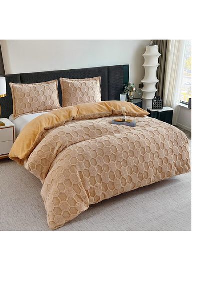 OEM Cocolino Thick Furry Duvet Cover 3 Pieces, 2 Pillowcases, Duvet Cover 200 x 230cm, with 3D Print