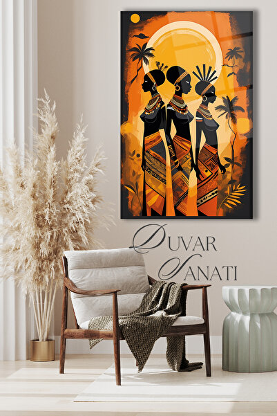 duvarsanatı Pictură pe sticlă cu femei africane |   Cadou, Decorativ. Birou. ...