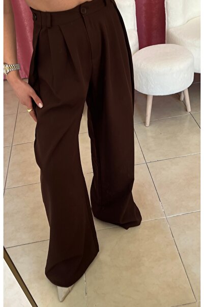 e&dcollezione Yandan katlama düğme detay palazzo o