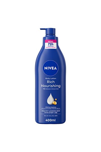 NIVEA NIVEA Body Lotion for Dry to Very Dry Skin, Rich Nourishing, 5in1 Care, 72H Intense Moisture, 400ml