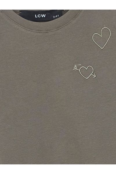 LC Waikiki Crew Neck Embroidered Girl's T-Shirt
