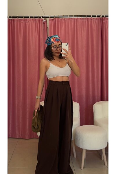 e&dcollezione Yandan katlama düğme detay palazzo o