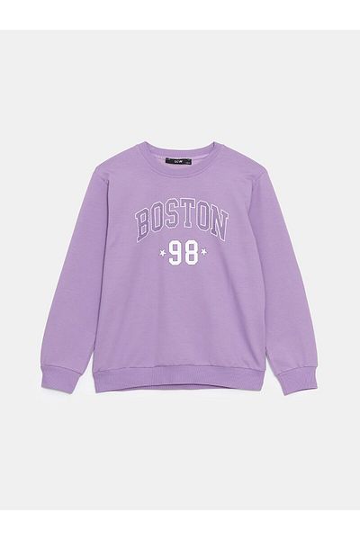 LC Waikiki Crew Neck Printed Girl's Sweatshirt
