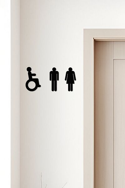 oalpo Wc Sign, Toilet Sign, Women Men Sign, Directional Signs
