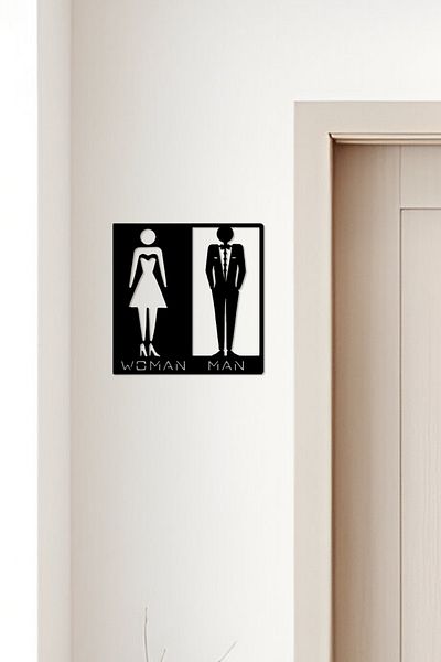 oalpo Wc Sign, Toilet Sign, Women Men Sign, Directional Signs
