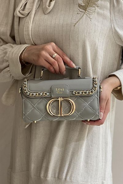 Levidor Crossbody Bag with Metal Ring Detailed Cover and Chain