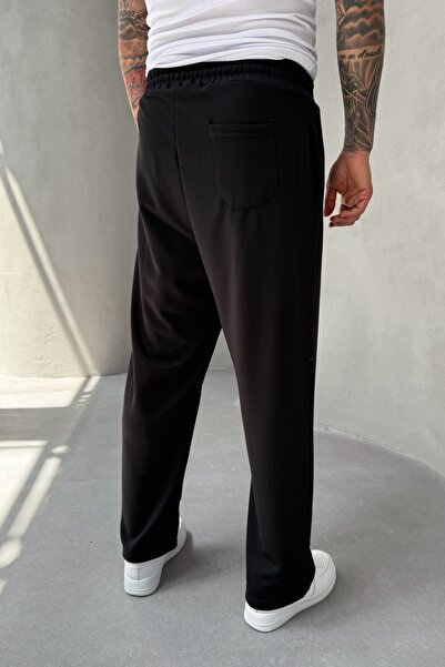 MADZEYMODA Men's Baggy Fit Grass Detailed Lycra Black Jogger Trousers Ke-5063