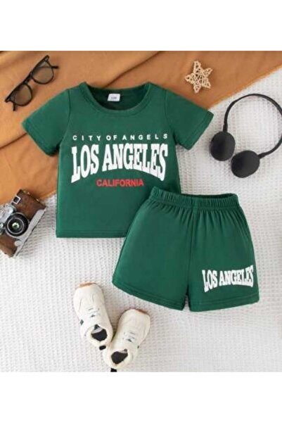 Kids بدلة صيفية لطيفة للأولاد مكونة من قطعتين تي شيرت