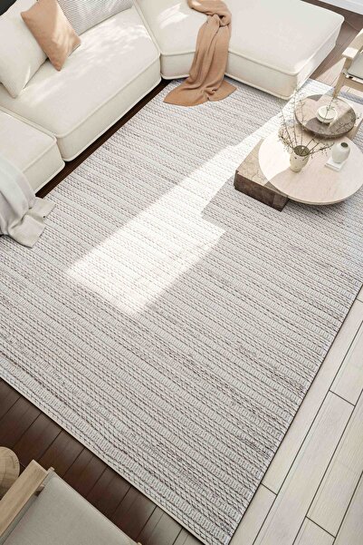 Serente Home Line Patterned Washable Non-Slip Base Chenille Carpet Gray Runner 4168