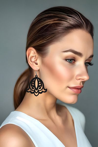 oalpo Minimalist Black Lightweight Earrings – Ideal for Everyday and Elegant Style