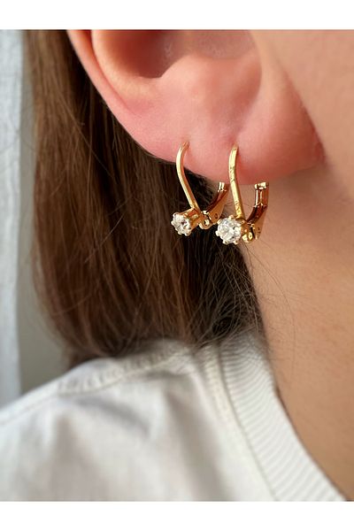 ToffyStore Vip Elegant Stone Detail Earrings -Pp