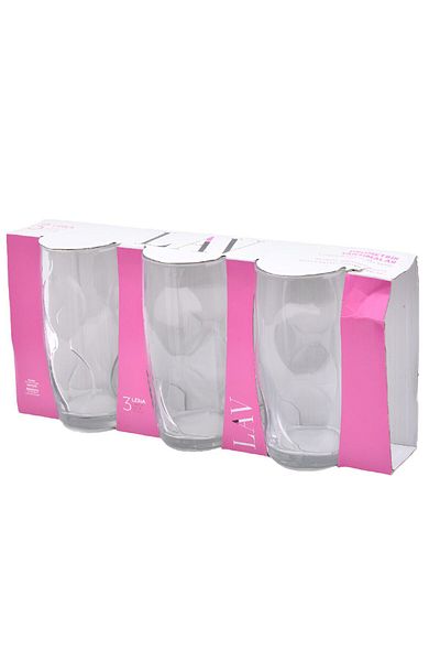 Generic طقم كاسات زجاج شفاف 3 قطع-373مل